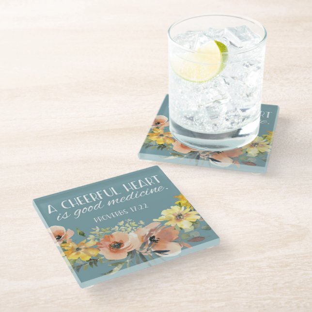 Bible verse Proverbs scripture Glass Coaster (Angled)