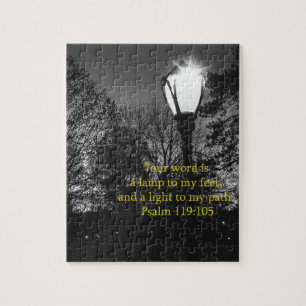 Bible Verse Psalm 119:105 Lamp to my feet... Jigsaw Puzzle