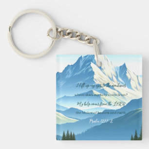 Bible Verse Psalm 121:1-2 Keychain