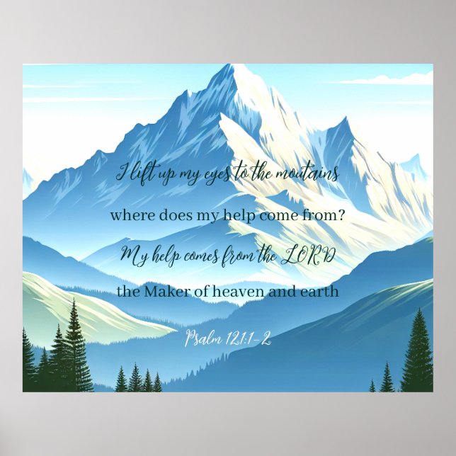Bible Verse Psalm 121:1-2 Poster (Front)