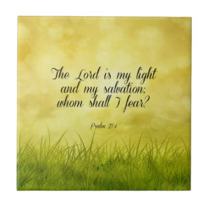 Bible verse, Psalm 27:1 Tile