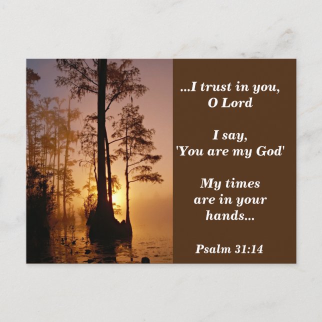 Bible Verse Psalm 31:14 My Times are in Your hands Postcard (Front)