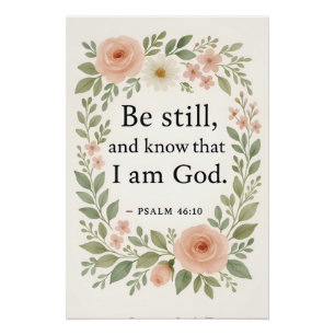 Bible Verse Psalm 46:10 Poster