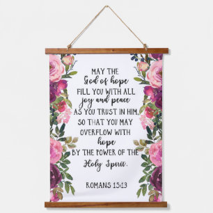 Bible verse Purple Plum Floral Wall Hanging Tapestry