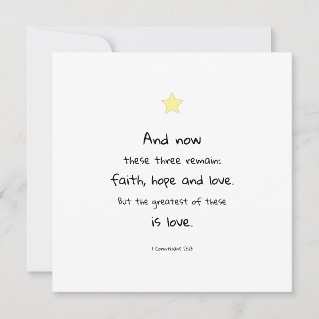 Bible Verse Quote 1 Corinthians 13:13 Card (Front)
