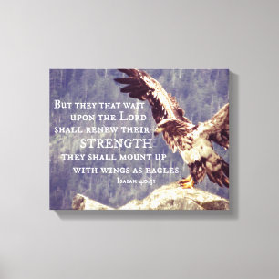 Bible Verse: Renew Strength, Wings as Eagles Canvas Print
