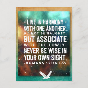 Bible Verse Romans 12:16 Postcard