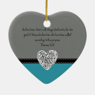 Bible Verse Romans 8:28 Retro Ceramic Ornament