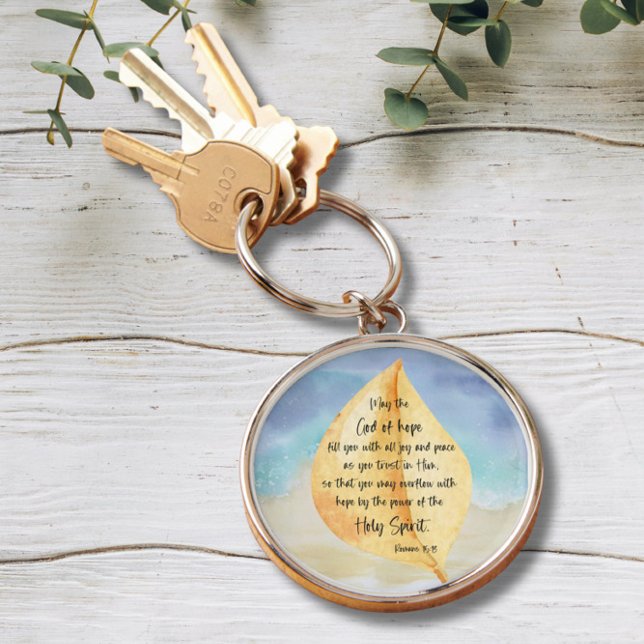 Bible verse Romans Yellow Blue Keychain (Creator Uploaded)