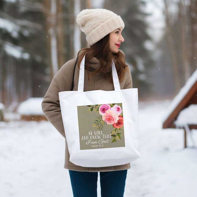 Bible verse Sac fourre-tout floral (Créateur téléchargé)