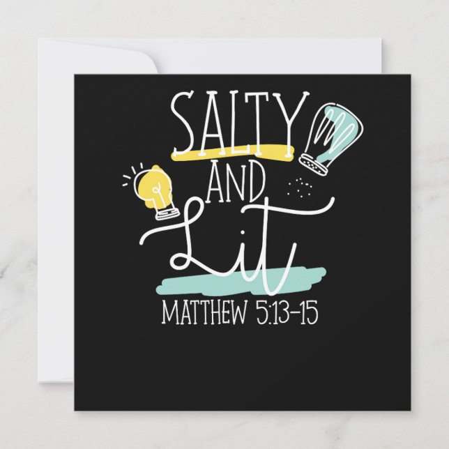 Bible Verse Salty And Lit Matthew 51315 Invitation (Front)