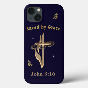 Bible Verse saved by Grace iPhone 13 Case