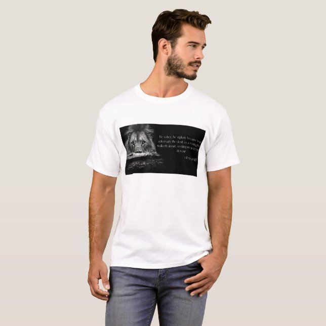 Bible Verse Scripture 1 Peter 5:8 KJV Unisex T-Shirt (Front Full)