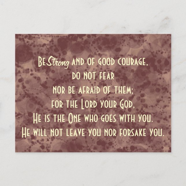 Bible Verse Scripture Be Strong Postcard (Front)