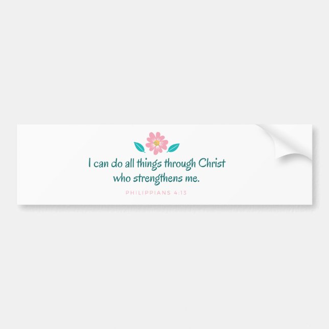 Bible Verse Scripture Bumper Sticker (Front)