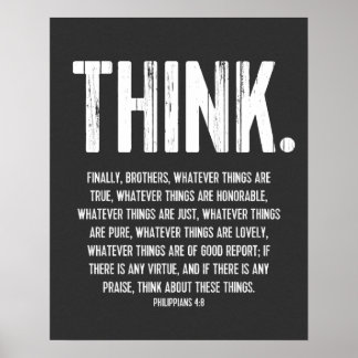 Bible Verse, Scripture Philippians 4:8 Modern Poster