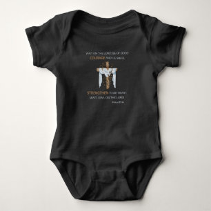 Bible Verse Scripture Psalm 27:14 KJV Baby Bodysuit