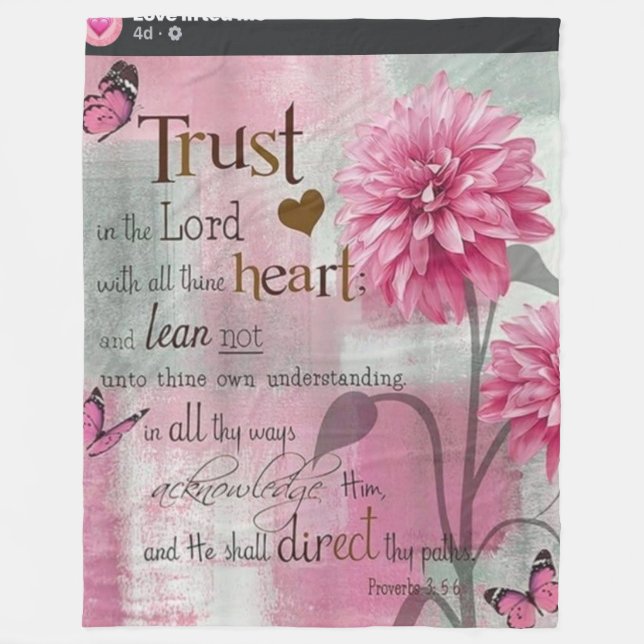 Bible Verse Soft Fleece Blanket (Front)