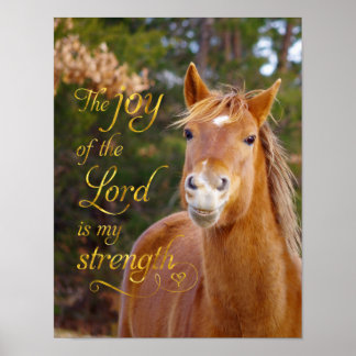 Bible Verse Souriant Chestnut Horse Poster