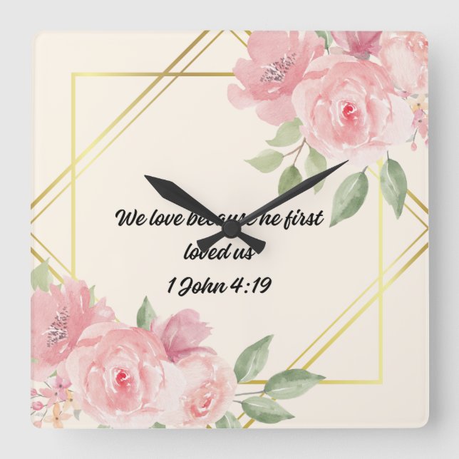 Bible Verse Square Wall Clock (Front)