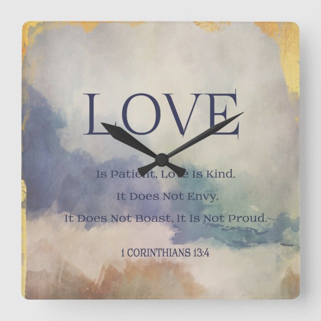 Bible verse Square Wall Clock (Front)