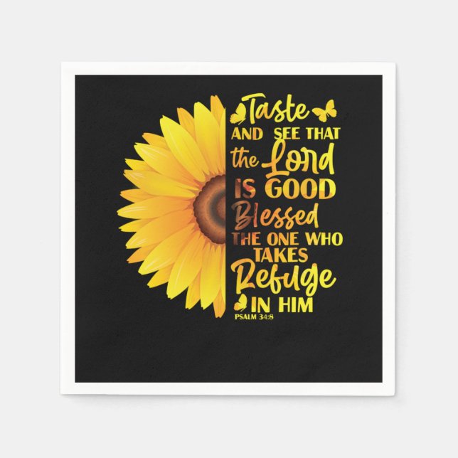 Bible Verse Taste And See That The Lord Is Good Bl Napkin (Front)