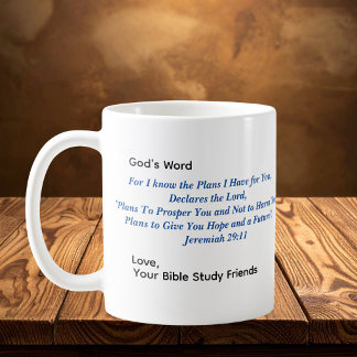 Bible Verse The Plans- Blue Personalize Coffee Mug