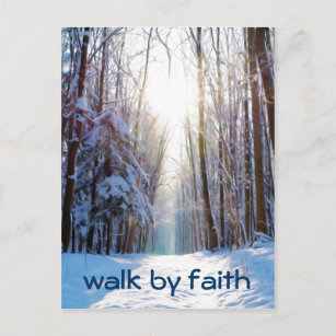 Bible Verse Walk by Faith Postcard