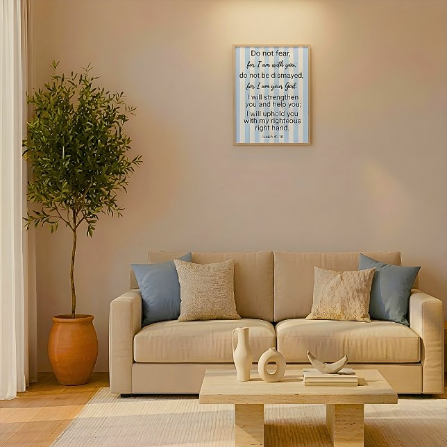 Bible Verse Wall Art, Isaiah 41:10 Poster (Christian Wall Decor)