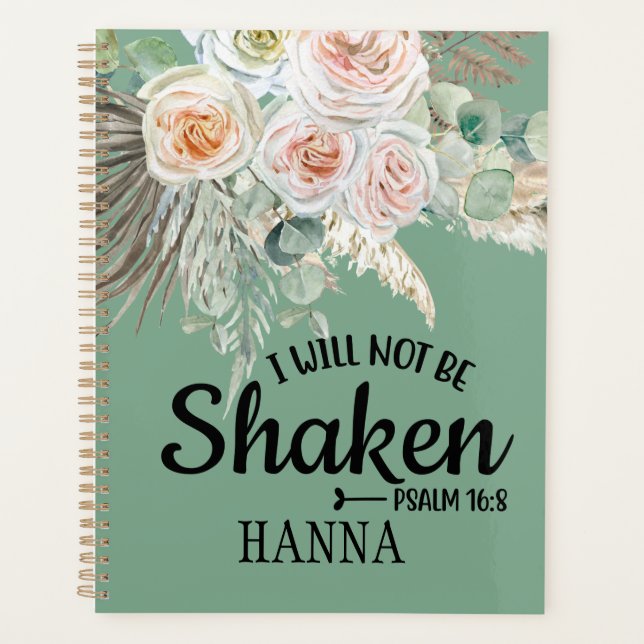 Bible Verse Watercolor Pampas Grass Notebook Planner (Front)
