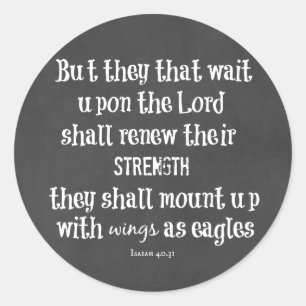 Bible Verse: Wings as Eagles Classic Round Sticker