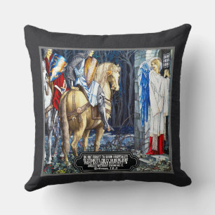Bible Verse With William Morris Angel Print Throw Pillow