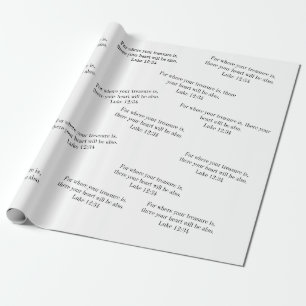 Bible Verse Wrapping Paper for treasure, gift for 