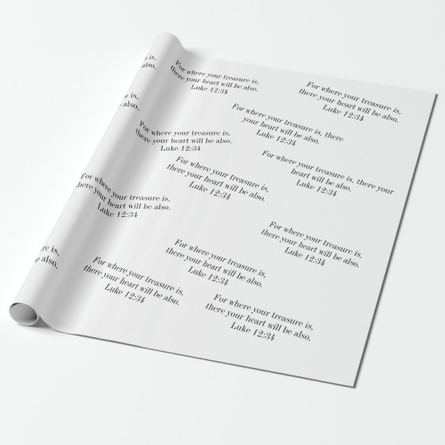 Bible Verse Wrapping Paper for treasure, gift for  (Unrolled)