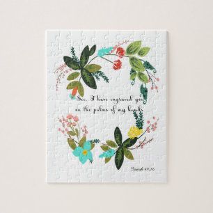 Bible Verses Art - Isaiah 49:16 Jigsaw Puzzle