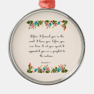 Bible Verses Art - Jeremiah 1:5 Metal Ornament