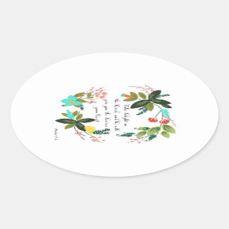 Bible Verses Art - Psalm 37:4 Oval Sticker