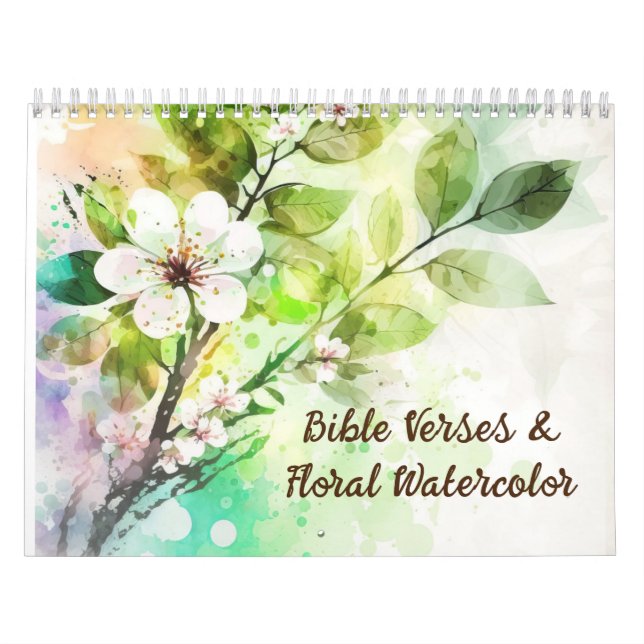 Bible Verses & Floral Watercolors Christian Calendar (Cover)