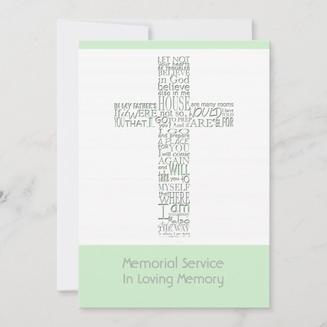 Bible Verses from John 14 Memorial Service 10 Invitation (Front)