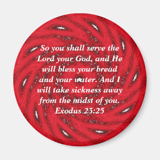 Bible Verses Healing Scripture Quote Exodus 23:25 Magnet