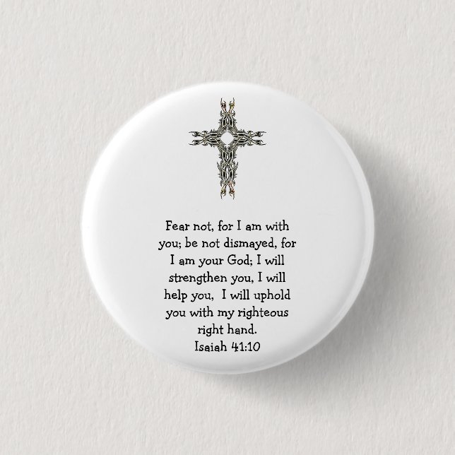 Bible Verses Inspirational Quote Isaiah 41:10 1 Inch Round Button (Front)
