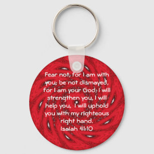 Bible Verses Inspirational Quote Isaiah 41:10 Keychain
