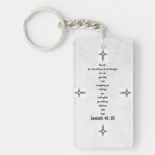 Bible Verses Inspirational Quote Isaiah 41:10  Keychain