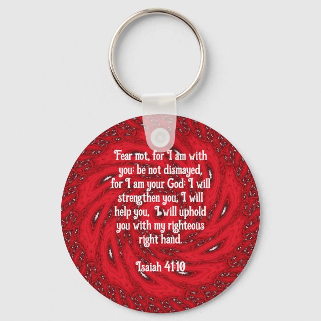 Bible Verses Inspirational Quote Isaiah 41:10 Keychain (Front)
