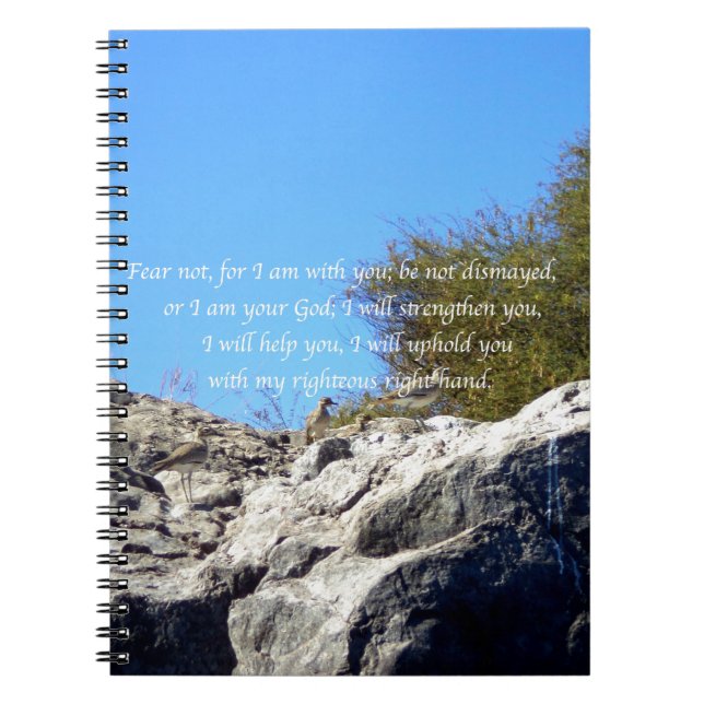 Bible Verses Inspirational Quote Isaiah 41:10 Notebook (Front)