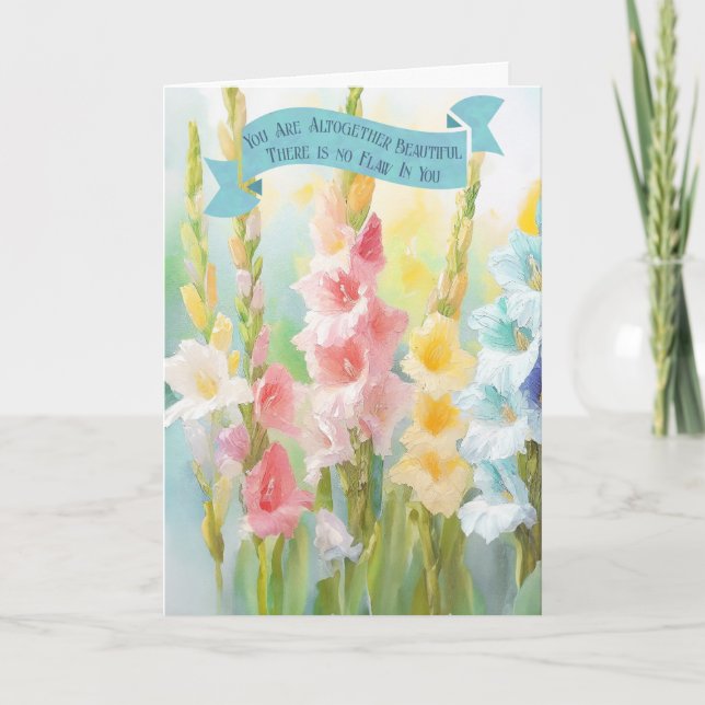 Bible Verses Mothers' Day, Solomon 4:7, Lilies Holiday Card (Front)