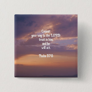 Bible Verses Motivational Scriptures Psalm 37:5 2 Inch Square Button