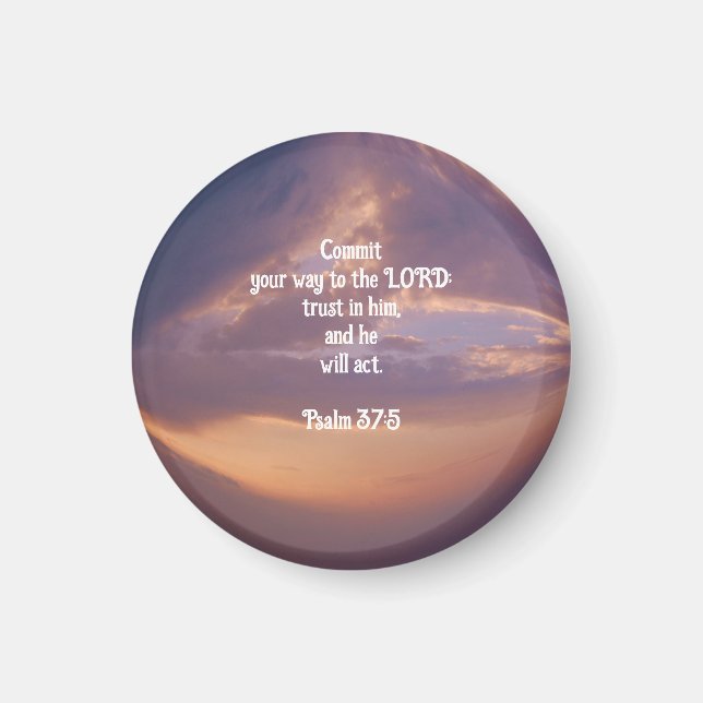 Bible Verses Motivational Scriptures Psalm 37:5 Magnet (Front)