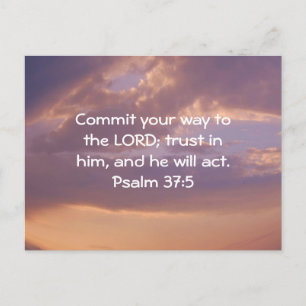 Bible Verses Motivational Scriptures Psalm 37:5 Postcard