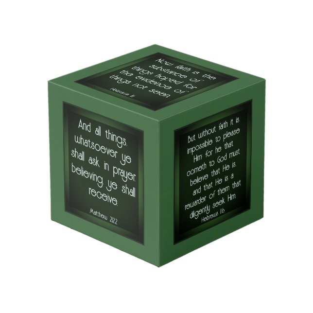 Bible Verses on Faith Cube (Front Angled)